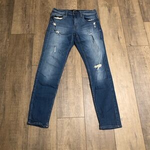 Hollister mens jeans 31x32 blue skinny advanced stretch distressed denim pants